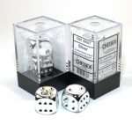 chessex! d6 16mm σετ ζάρια silver plated