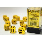 chessex! d6 16mm σετ ζάρια σε block yellow&black