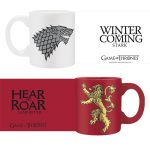 game of thrones! set 2 espresso mugs stark & lannister