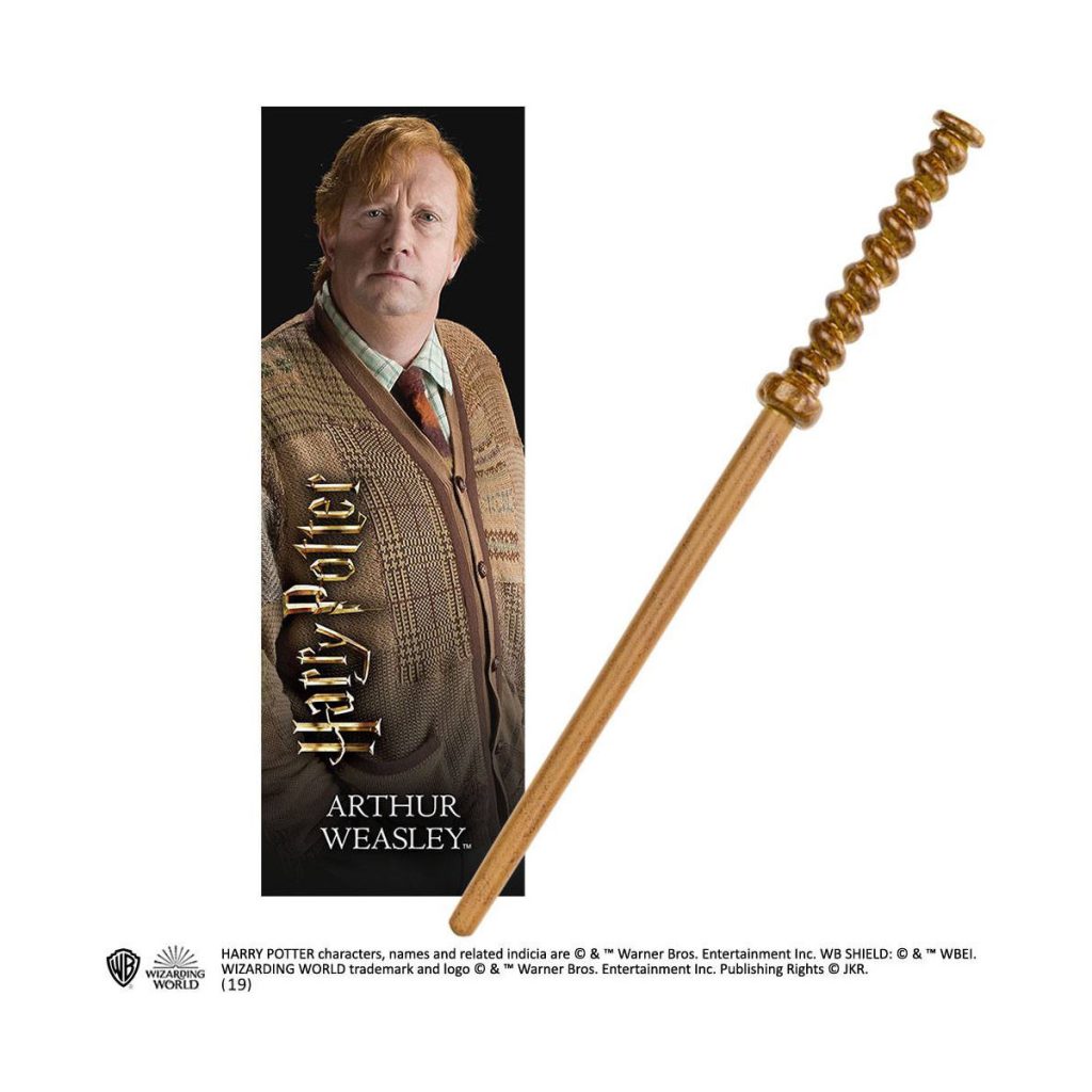 harry potter! arthur weasley wand with 3d bookmark
