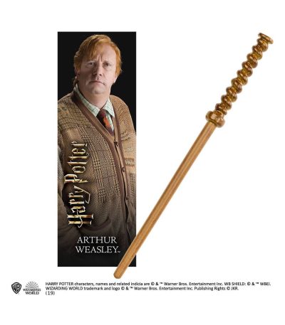 harry potter! arthur weasley wand with 3d bookmark