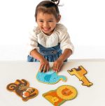 petit collage puzzle safari babies