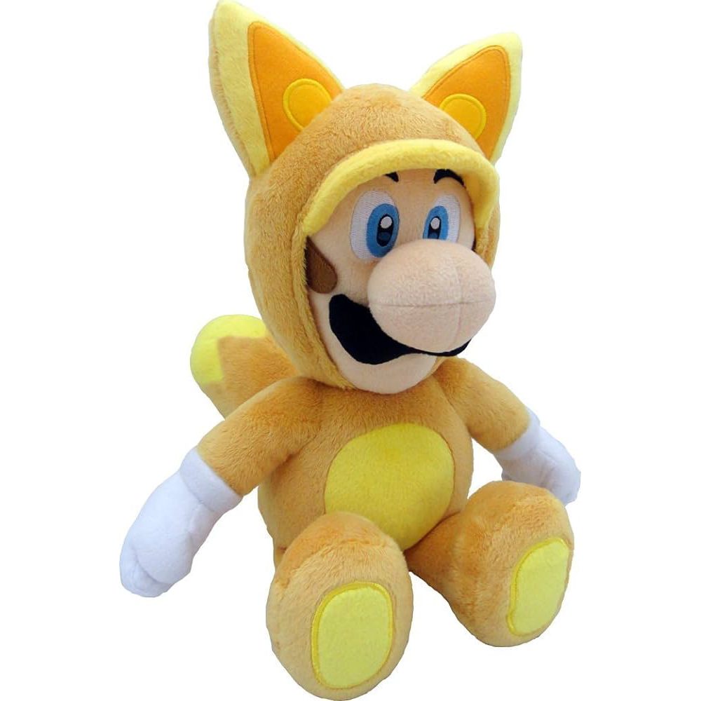 super mario bros! luigi plush in fox costume