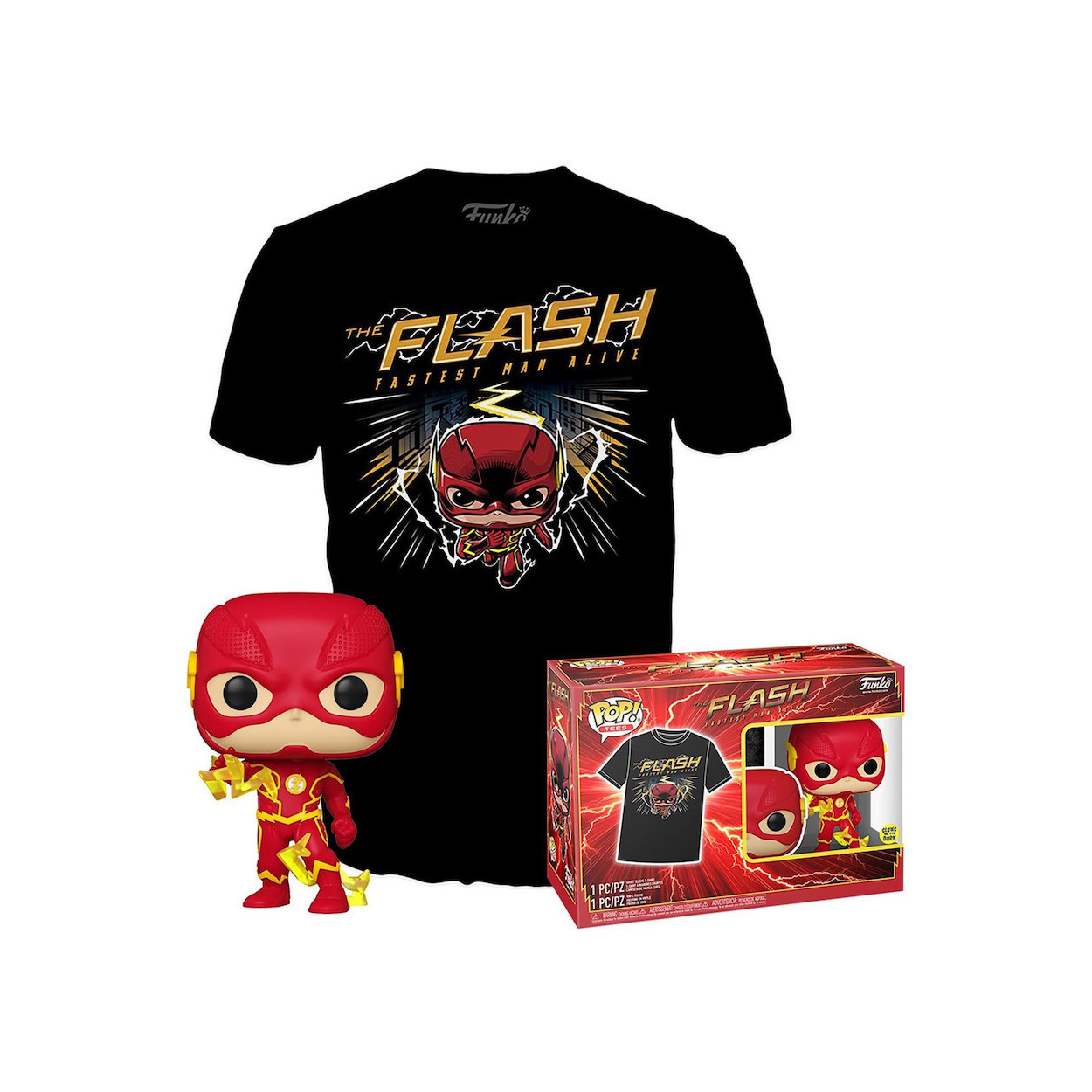 funko pop! & tee dc the flash fastest man alive the flash (glows in the dark) funko pop! & tee dc the flash fastest man alive the flash (glows in the dark)