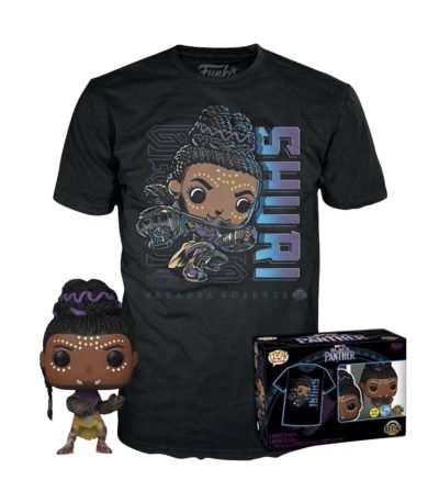 funko pop! & tee marvel black panther shuri legacy collection (glows in the dark)