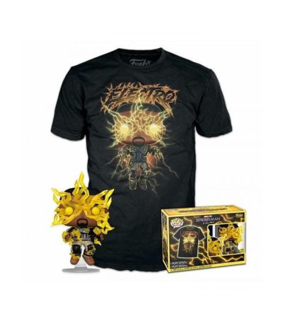 funko pop! & tee marvel spider man electro (glows in the dark)