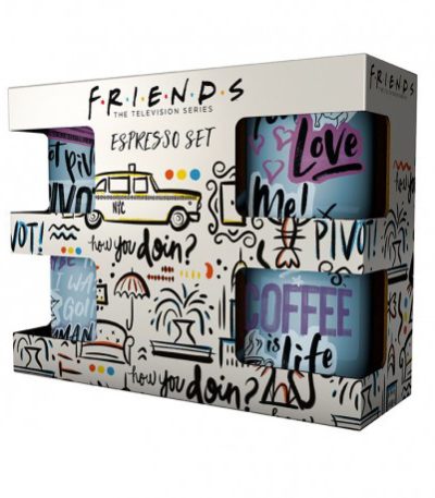 friends set 4 espresso mugs doodle