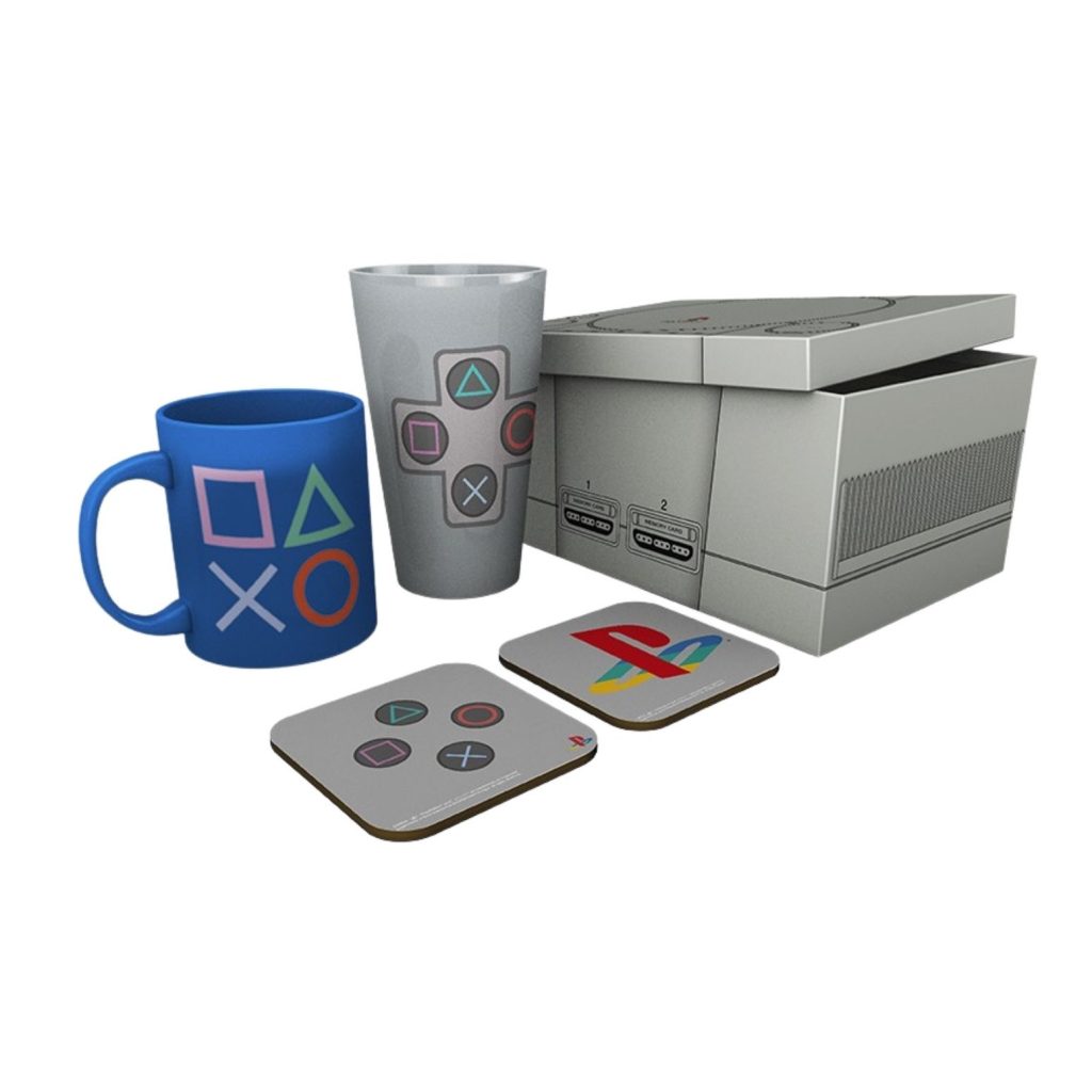 playstation gift set κούπα ποτήρι σουβέρ & συλλεκτικό κουτί