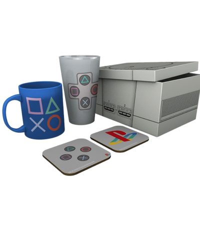 playstation gift set κούπα ποτήρι σουβέρ & συλλεκτικό κουτί