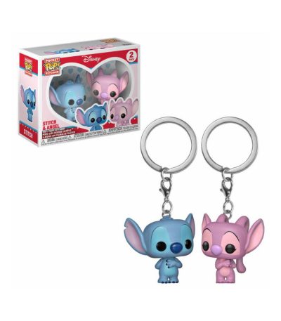funko pocket pop! keychain disney stitch & angel (2pack)