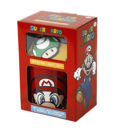 super mario gift set mario mug coaster and keychain1