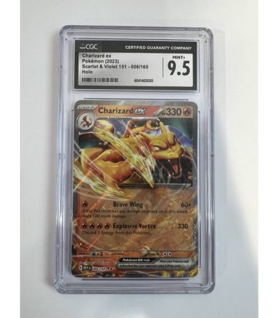 pokemon card graded charizard ex (006 165) 9,5 mint+