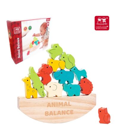 phooh wooden toy animal balance 13pcs