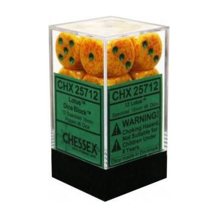 chessex d6 16mm σετ ζάρια σε block lotus