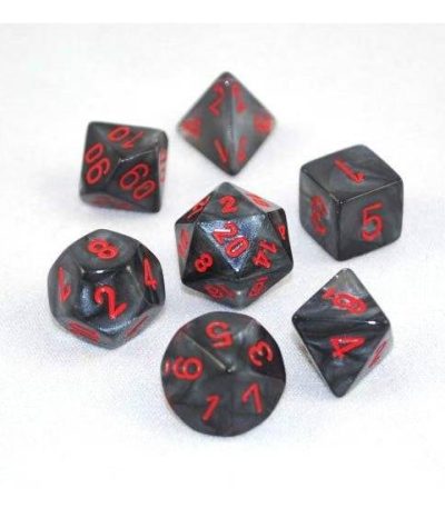 chessex mini dice set velvet black red1