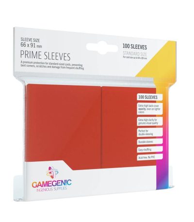 gamegenic standard size prime sleeves red