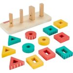 fisher price wooden toy shape stacker 2+2