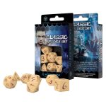 classic rpg dice set beige & burgundy