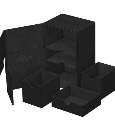 ultimate guard twin flip 'n' tray 160+ xenoskin monocolor black1