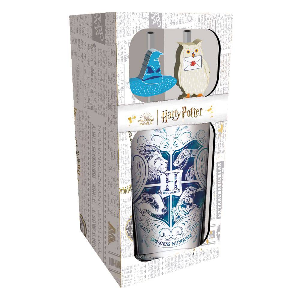 harry potter glass tumbler with straws hogwarts 485 ml harry potter glass tumbler with straws hogwarts 485 ml