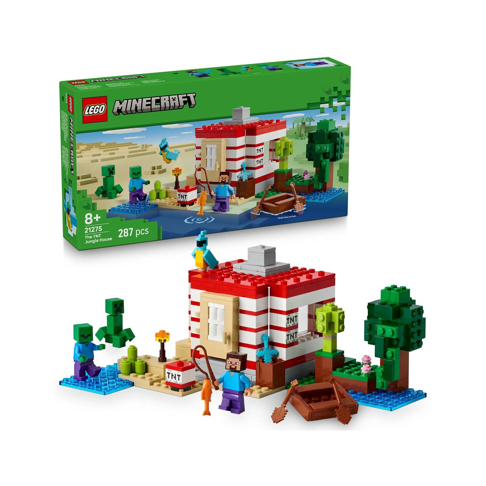 lego minecraft 21275 the tnt jungle house 287pcs lego minecraft 21275 the tnt jungle house 287pcs