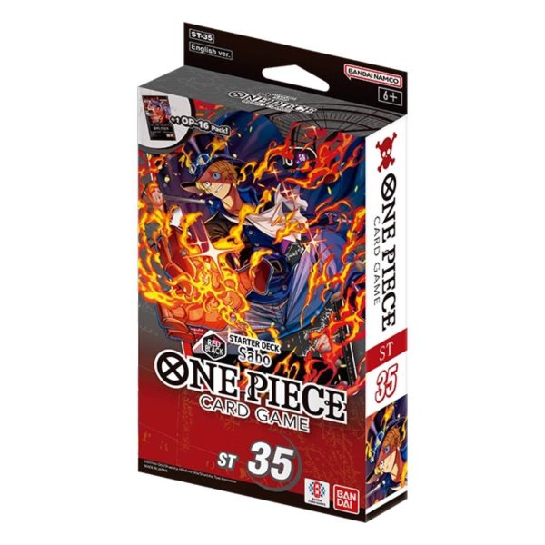 one piece card game starter deck red black sabo st35