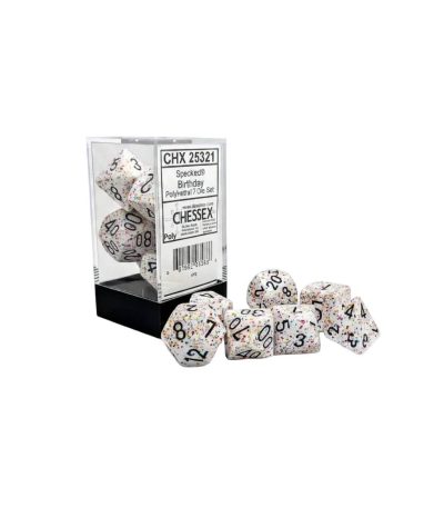 chessex polyhedral 7 die set speckled birthday