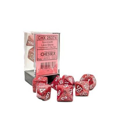 chessex polyhedral 7 die set speckled lava stone