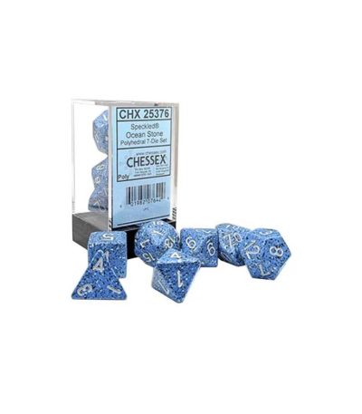 chessex polyhedral 7 die set speckled ocean stone